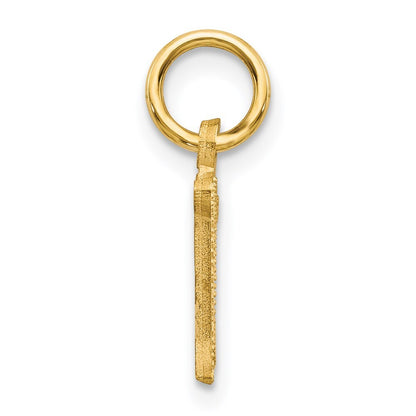 14k Yellow Gold Letter M Initial Charm Pendant for Women