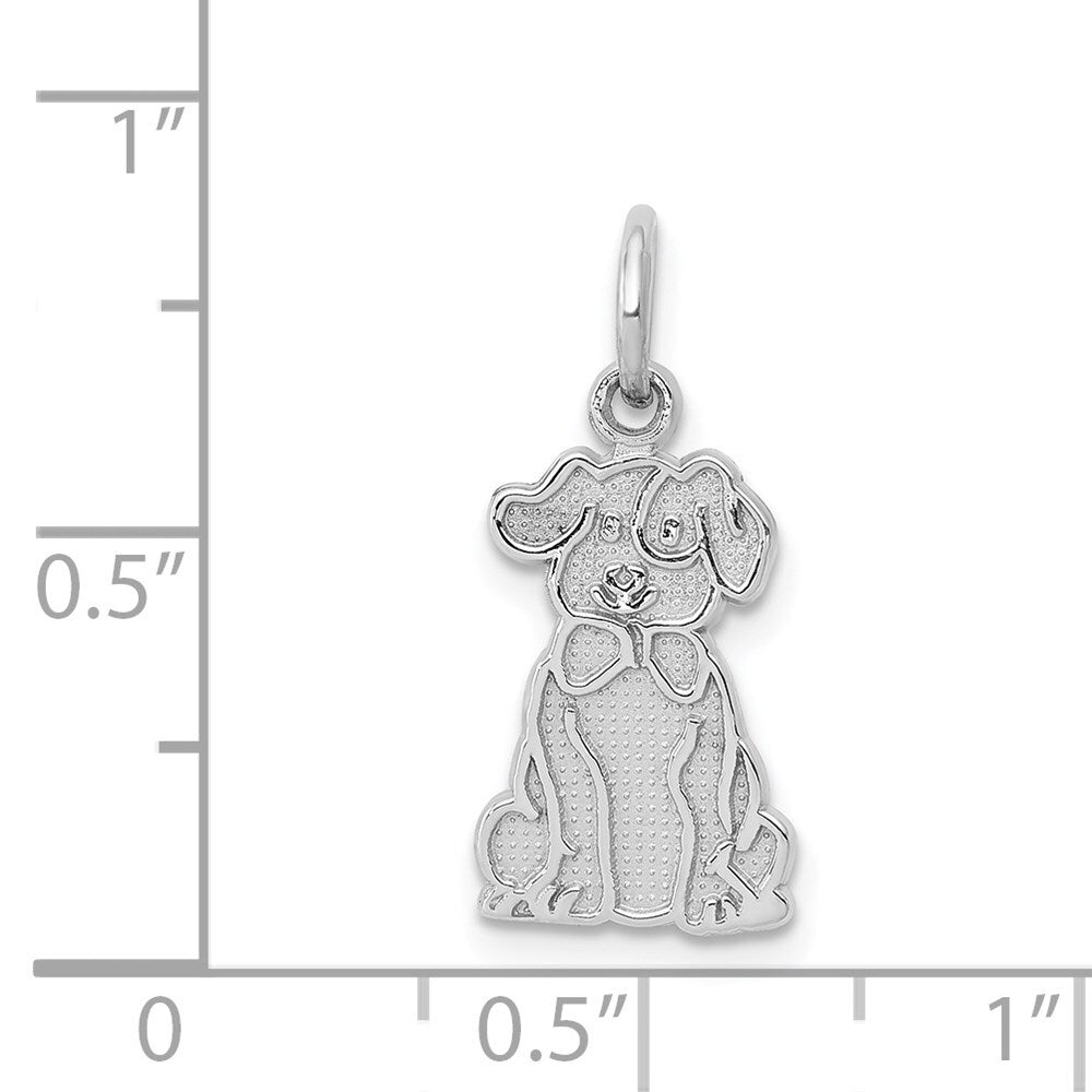 14k White Gold Puppy Charm Pendant for Women