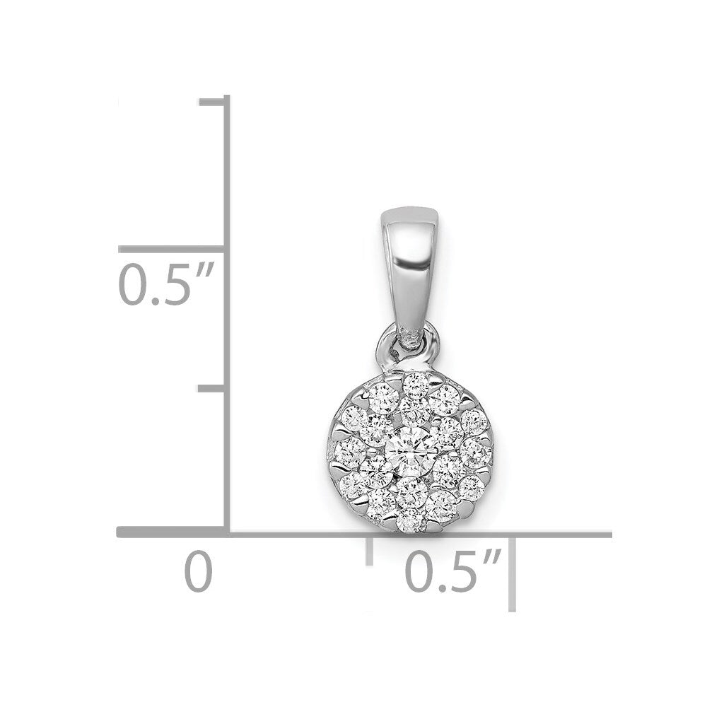 14k White Gold 1/4ct. Diamond Circle Cluster Pendant for Women