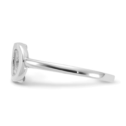 14k White Gold Polished X-O Ring Size 7