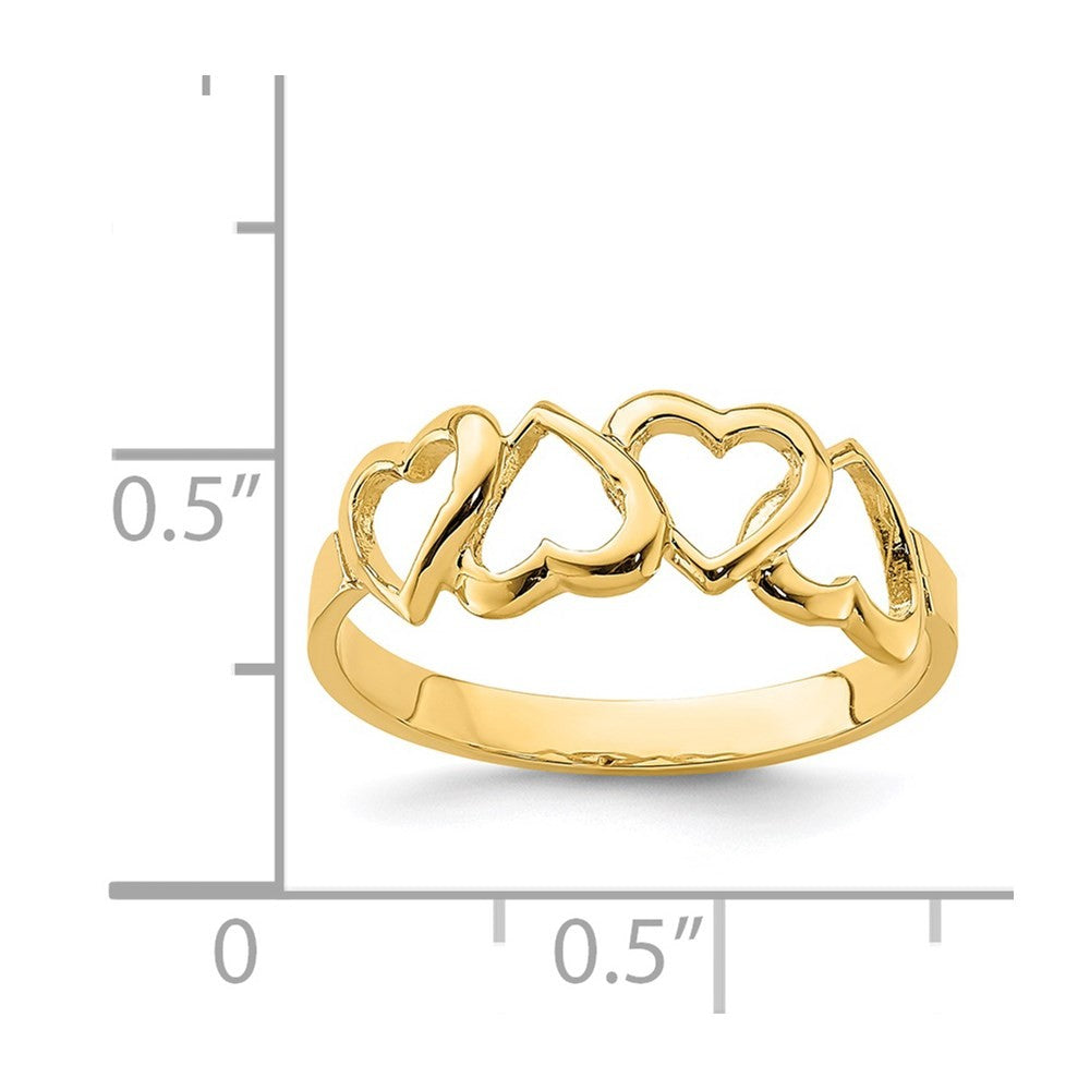 14k Yellow Gold Polished Heart Ring
