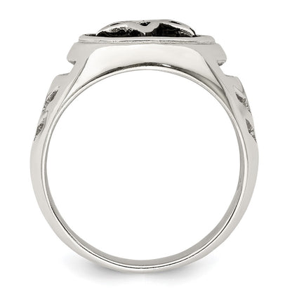Sterling Silver Antiqued Star of David Ring Size 11