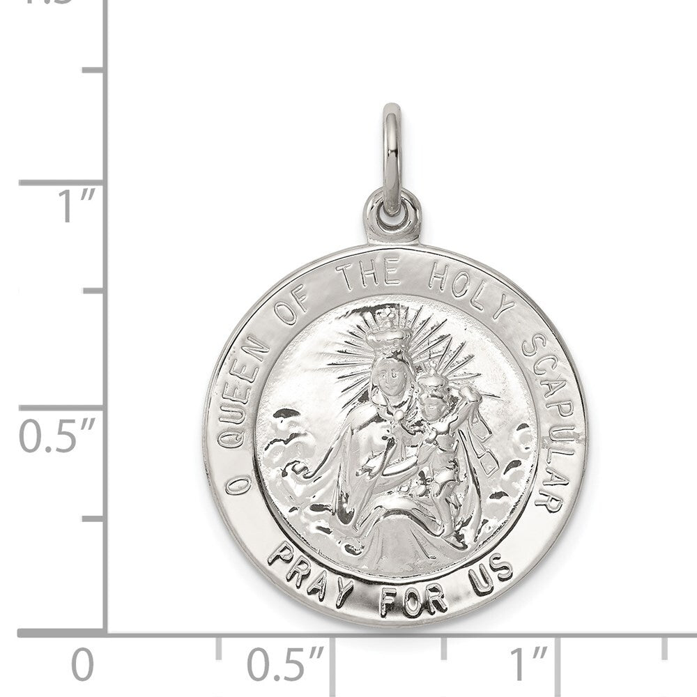 Sterling Silver Queen of the Holy Scapular Medal Pendant