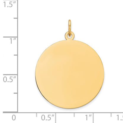 14k Yellow Gold Round Disc Charm Pendant