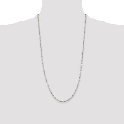 Sterling Silver 2.75mm Beveled Oval Cable Chain Holiday Gift for Women