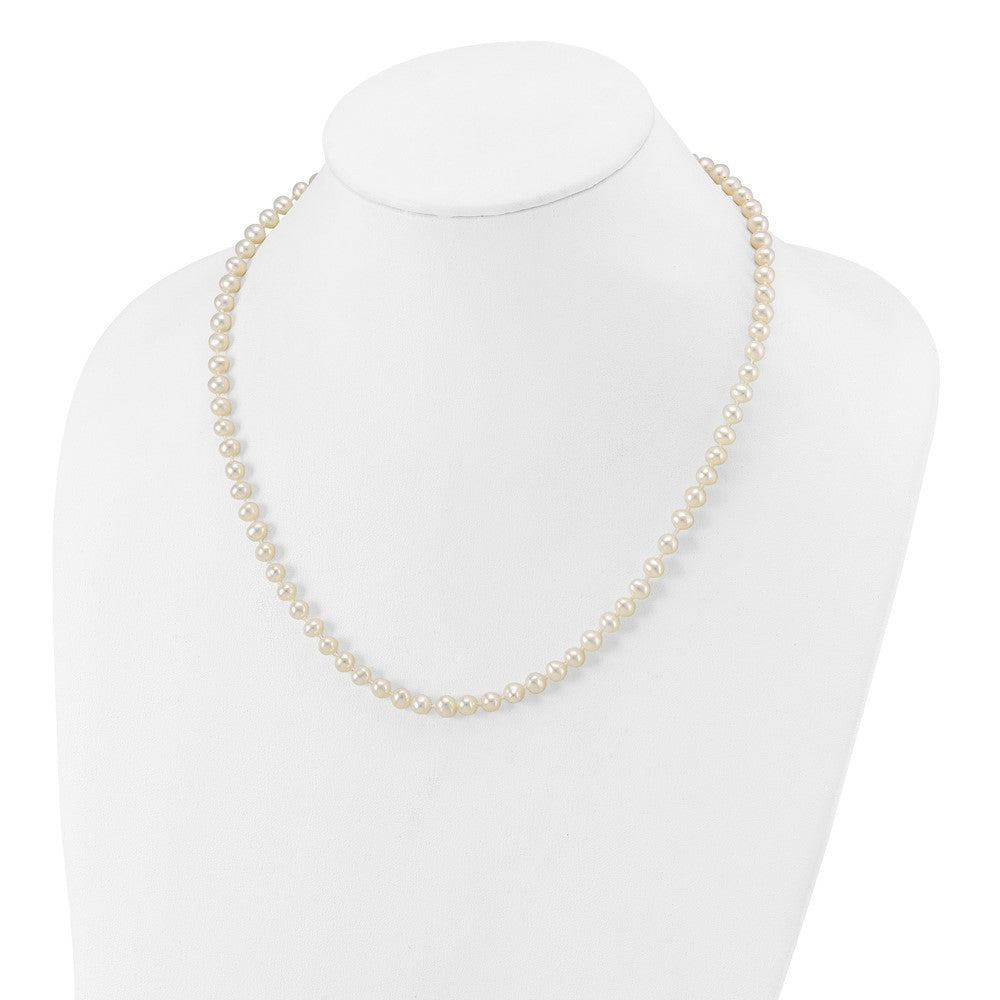 14k Yellow Gold 5-6mm White Freshwater Cultured Pearl 18 inch Necklace