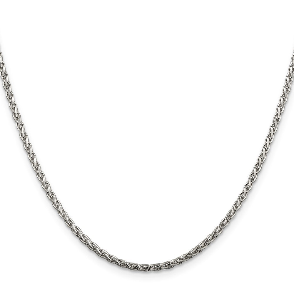 Sterling Silver 2mm Diamond-cut Spiga Chain Necklace
