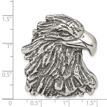 Sterling Silver Antiqued Eagle Head Pendant Holiday Gift for Women