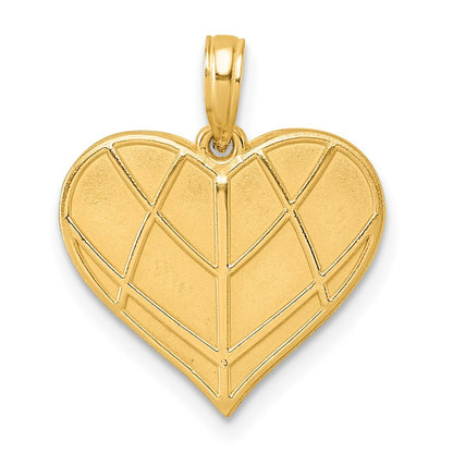 14k Yellow Gold Polished Heart Pendant for Women