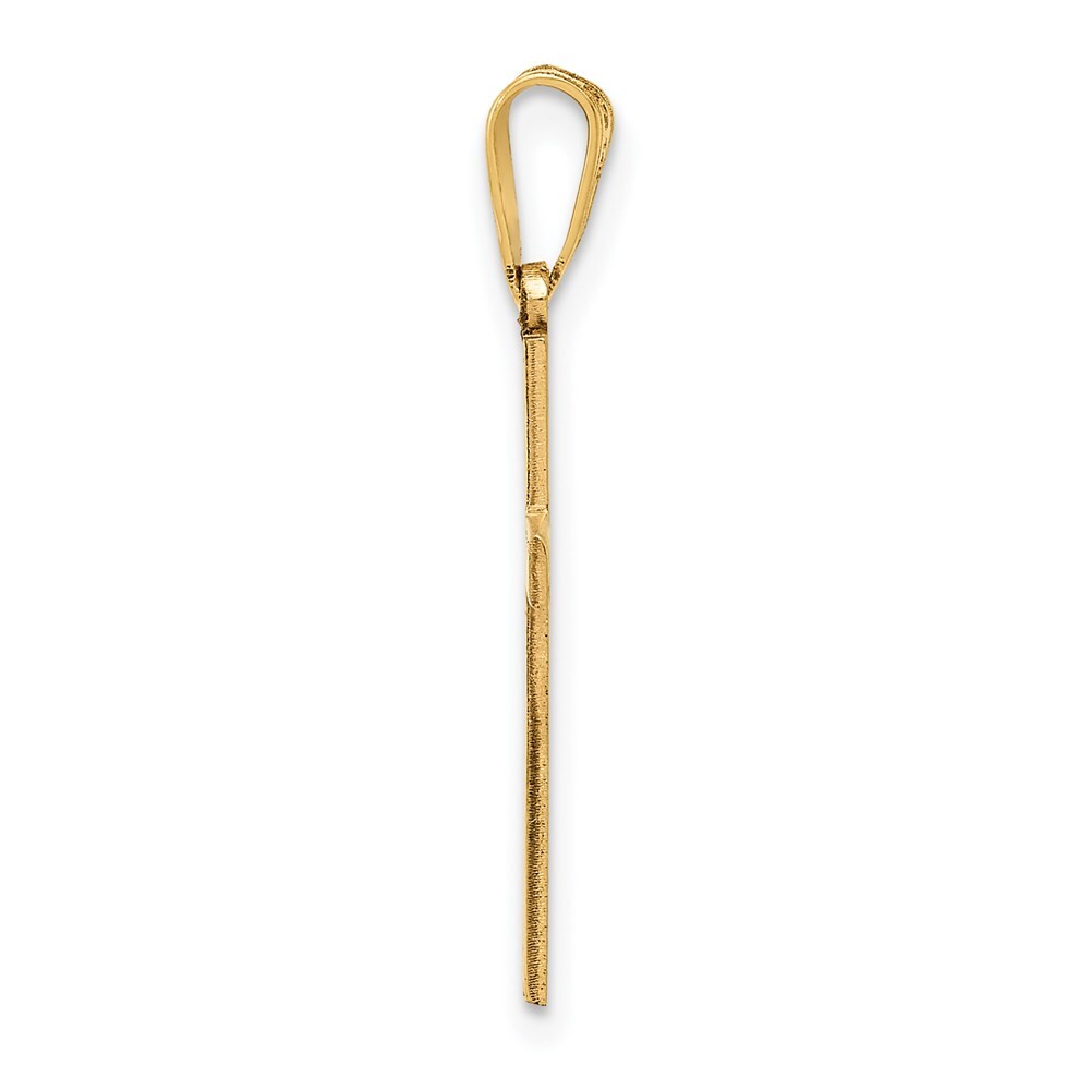 14k Yellow Gold Cross Charm Pendant for Women