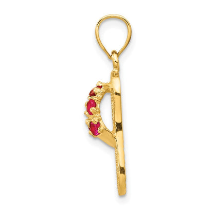 14k Yellow Gold 3D January/Cubic Zirconia Birthstone Flip Flop Pendant
