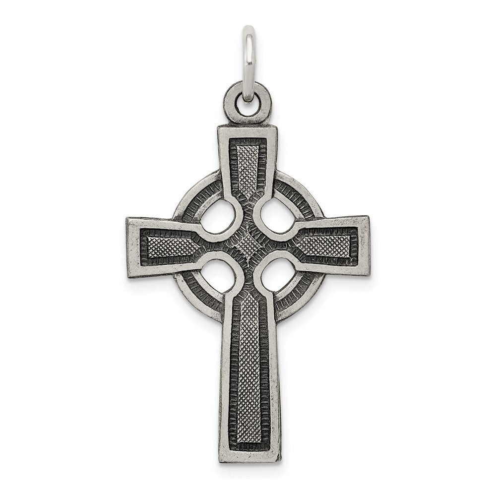 Sterling Silver Antiqued Celtic Cross Charm Holiday Gift for Women