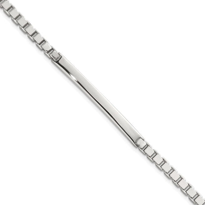 Sterling Silver Polished 3.7mm Box Chain Bracelet 8 Inch ID Bar Mens Bracelet