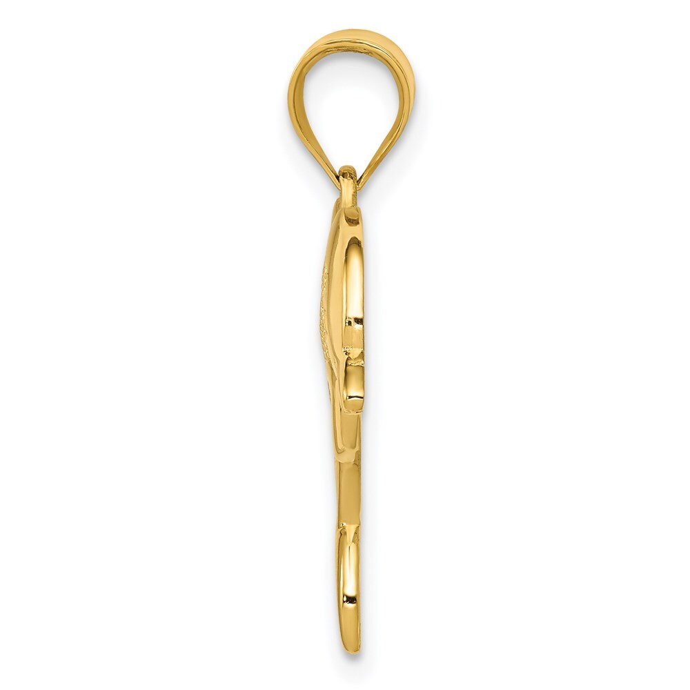 14k Yellow Gold Filigree Dolphin Pendant for Women