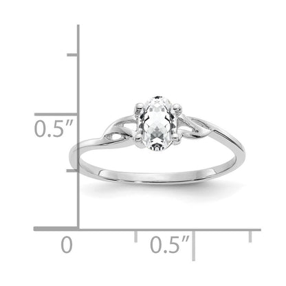 14k White Gold White Topaz Birthstone Ring