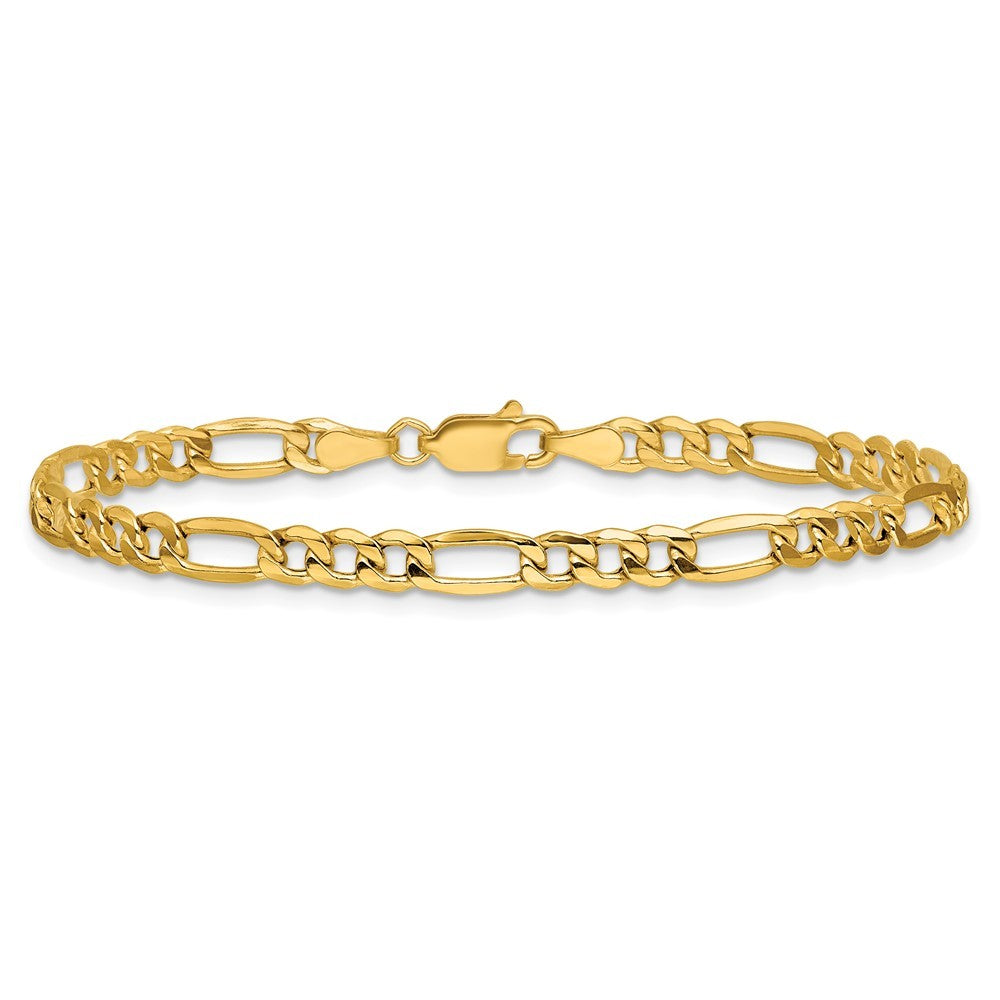 14k Yellow Gold 4.2mm Semi-Solid Figaro Chain