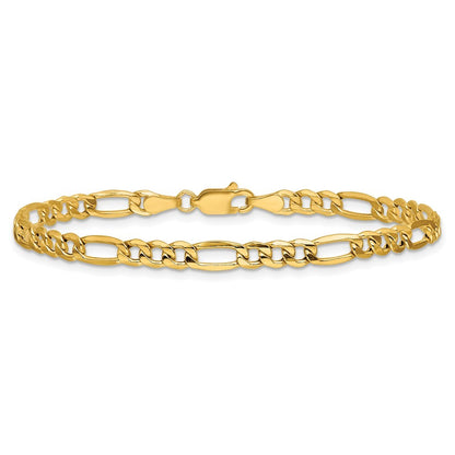 14k Yellow Gold 4.2mm Semi-Solid Figaro Chain