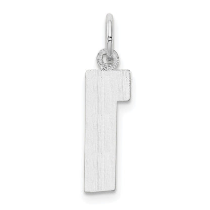 14K White Medium Polished Number 1 Charm