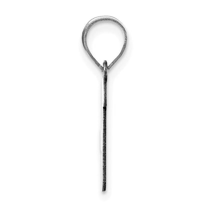 14k White Gold Polished Script Letter F Initial Pendant for Women