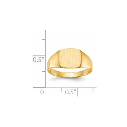 14K Yellow Gold 8.5x9.0mm Closed Back Signet Ring