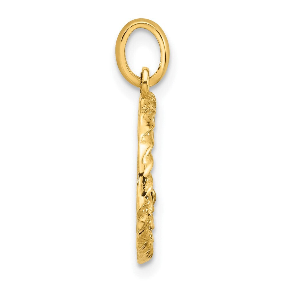 14k Yellow Gold Fancy Twist Letter G Pendant for Women