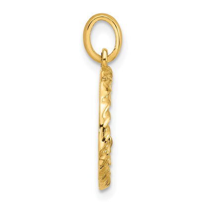 14k Yellow Gold Fancy Twist Letter G Pendant for Women