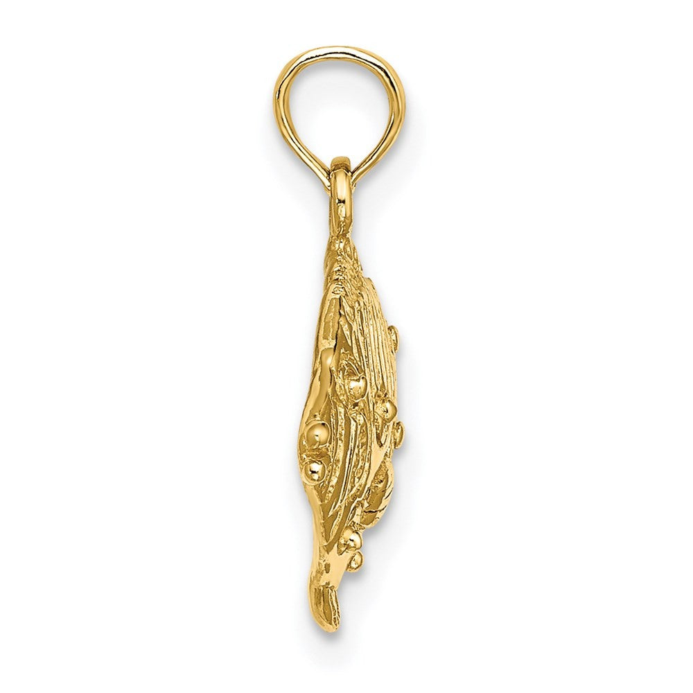 14k Yellow Gold 2-D Polished Engraved Fish Charm