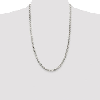 Sterling Silver Rhodium-plated 5mm Rolo Chain