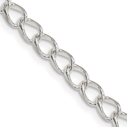 Sterling Silver 4.5mm Half round Wire Open Curb Chain Necklace