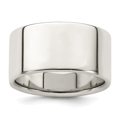 Sterling Silver 10mm Lightweight Flat Size 10 Band Ring