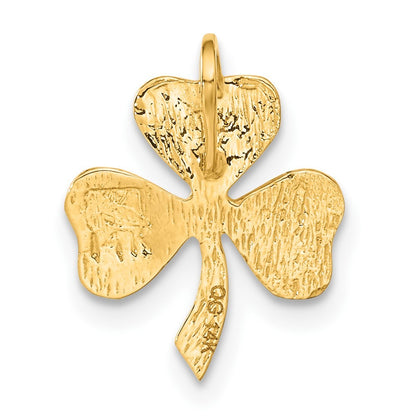 14k Yellow Gold Shamrock Chain Necklace Slide