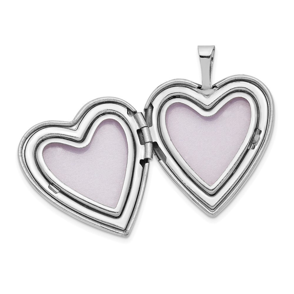 14k White Gold 20mm MOM Hearts Heart Locket