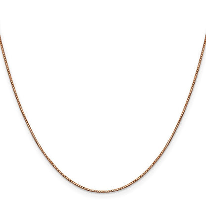14K Rose Gold 22 inch .9mm Box Link Chain Necklace