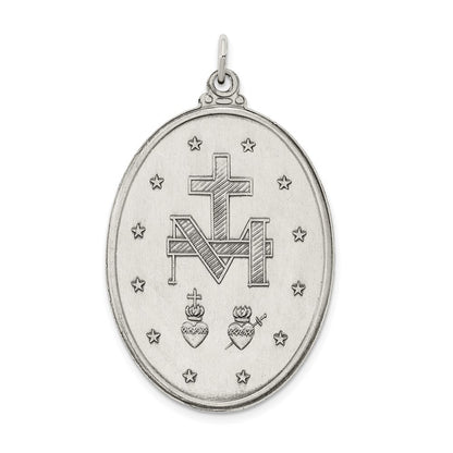 Sterling Silver Antiqued Miraculous Medal Pendant Holiday Gift for Women