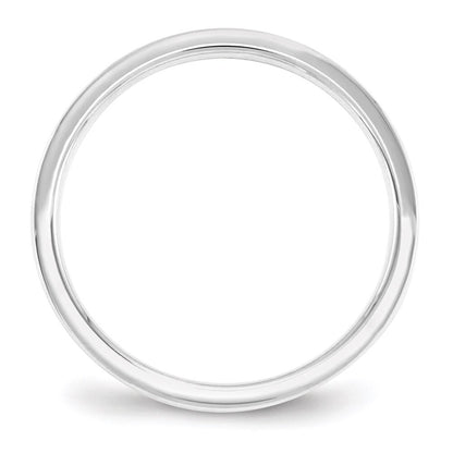 14k White Gold 2.5mm Standard Weight Flat Comfort Fit Wedding Band Size 5
