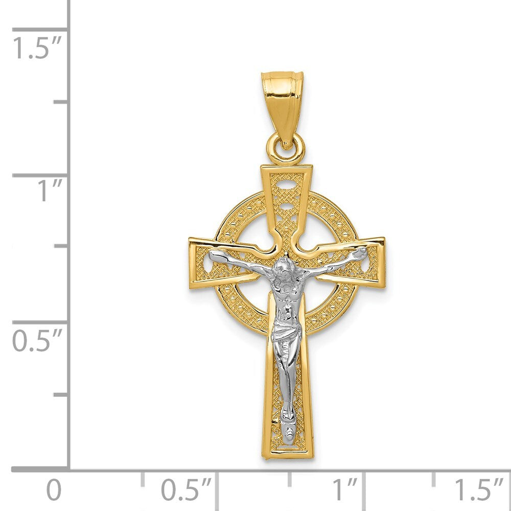 14k Two-tone Gold Iona Crucifix Pendant for Women