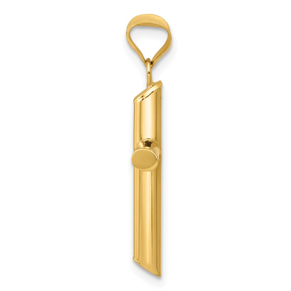 14k Yellow Gold Polished Tube Cross Pendant