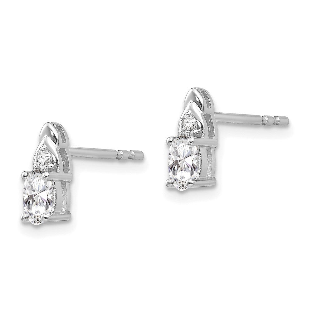 14k White Gold White Topaz and Diamond Earrings