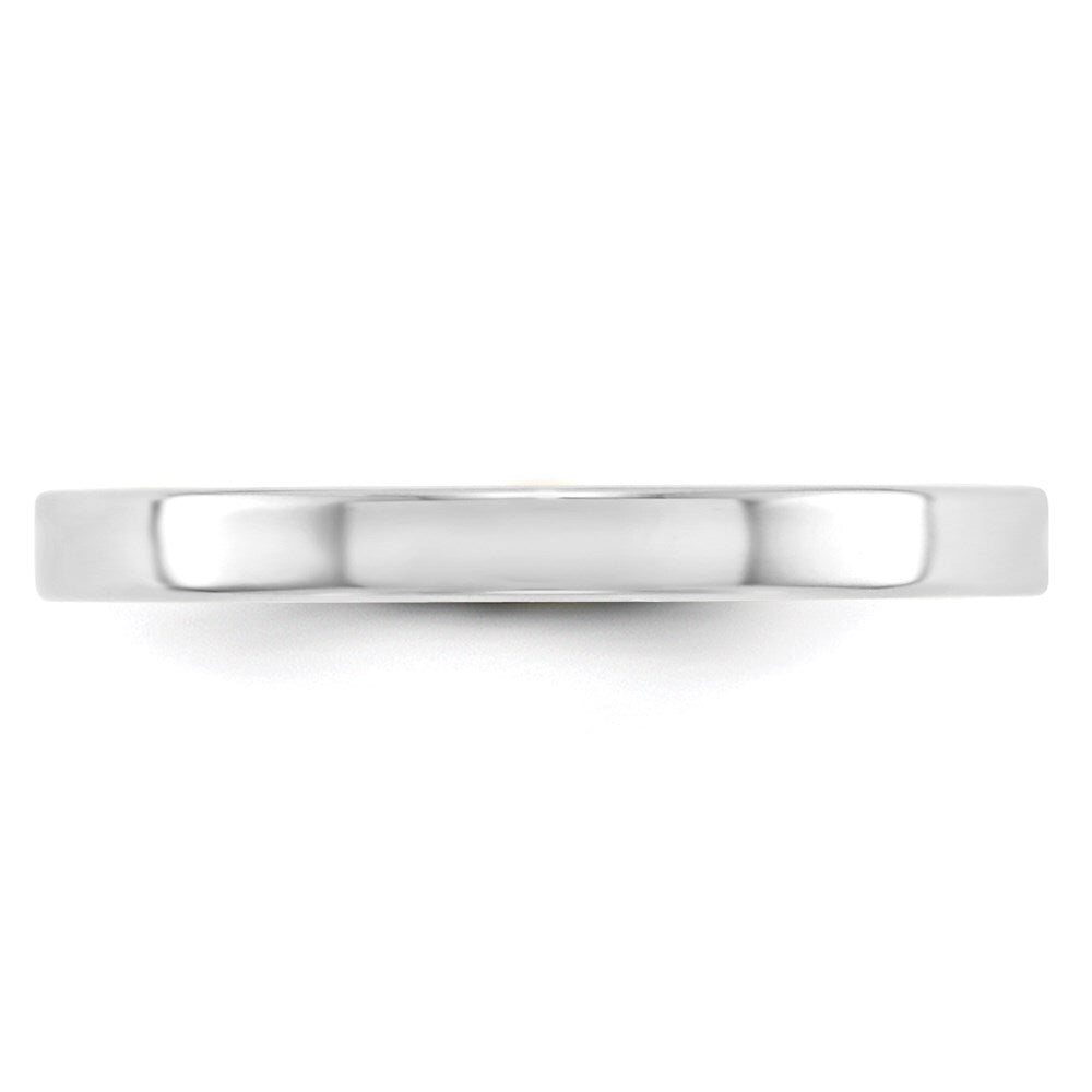 14k White Gold 2.5mm Lightweight Flat Wedding Band Size 9