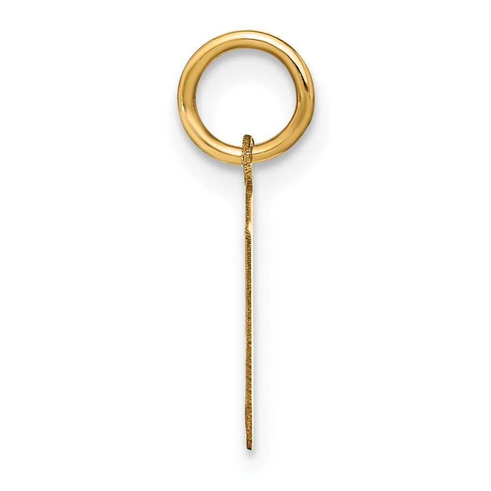 14k Yellow Gold Letter V Initial Pendant for Women