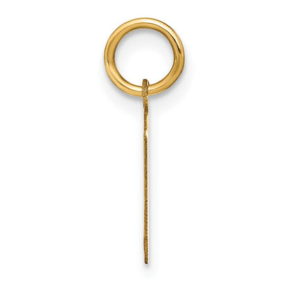 14k Yellow Gold Letter V Initial Pendant for Women