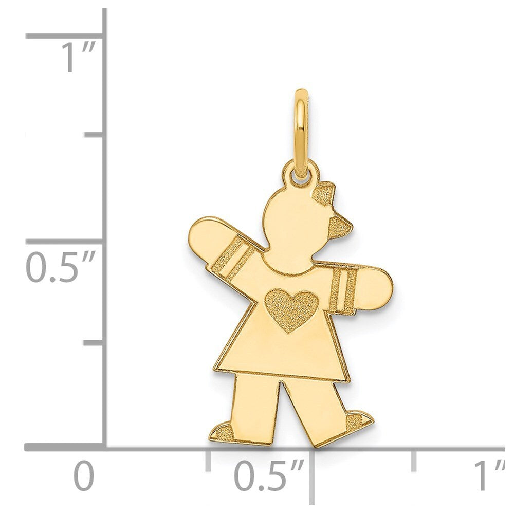14k Yellow Gold Kid Charm Pendant for Women