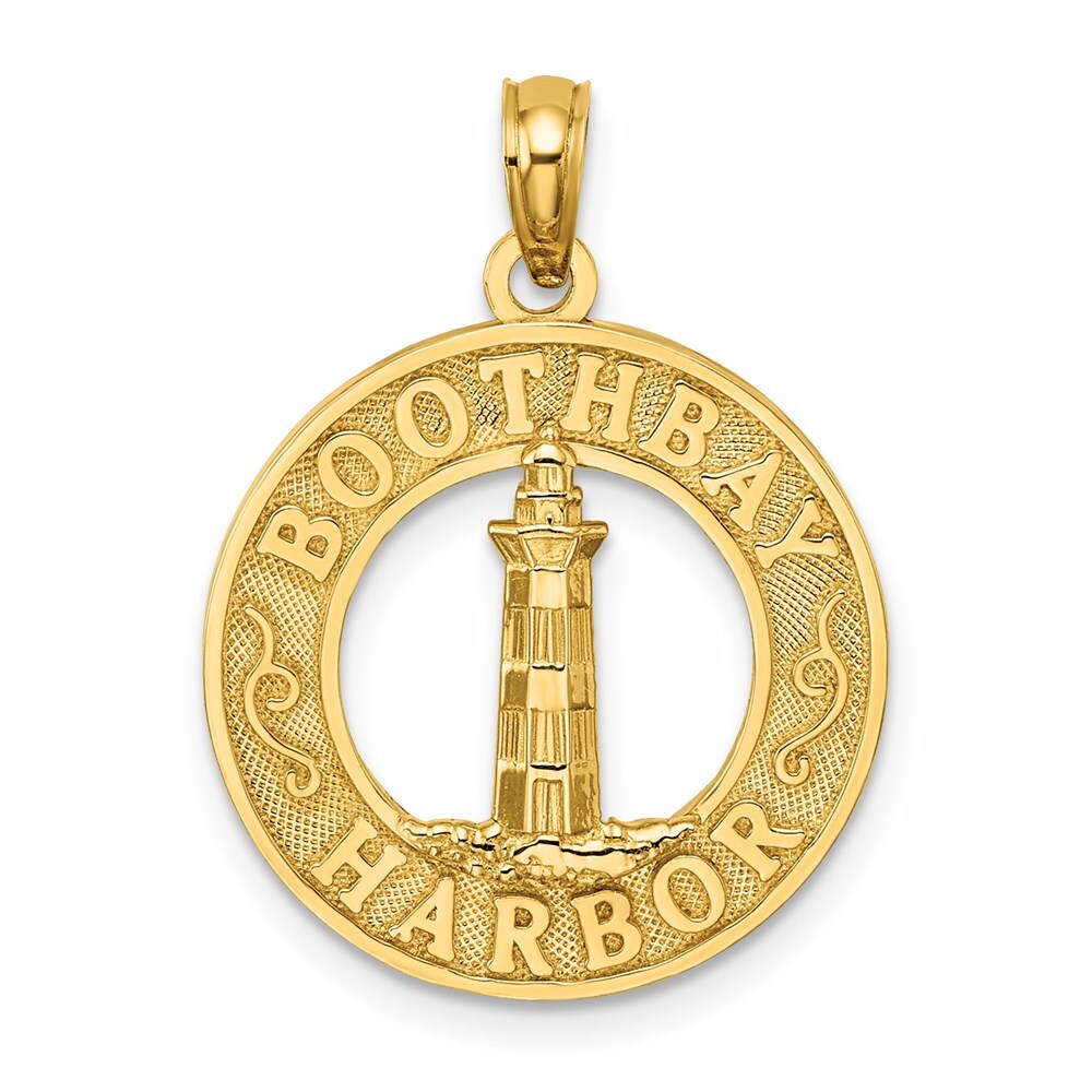 14k Yellow Gold BOOTHBAY HARBOR Lighthouse Charm Pendant for Women