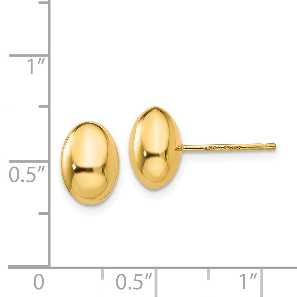 14k Yellow Gold Gold Polished Stud Earrings Gift for Women