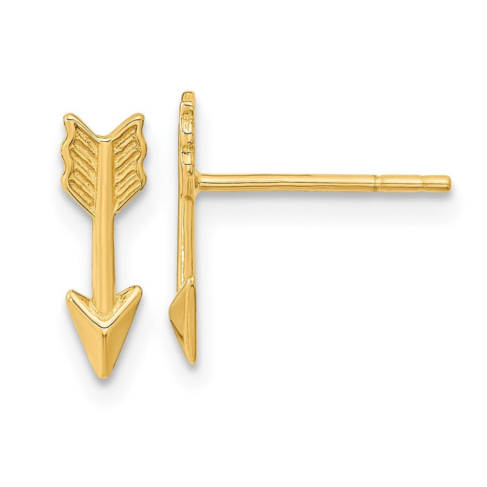 14k Yellow Gold Polished Arrow Earrings
