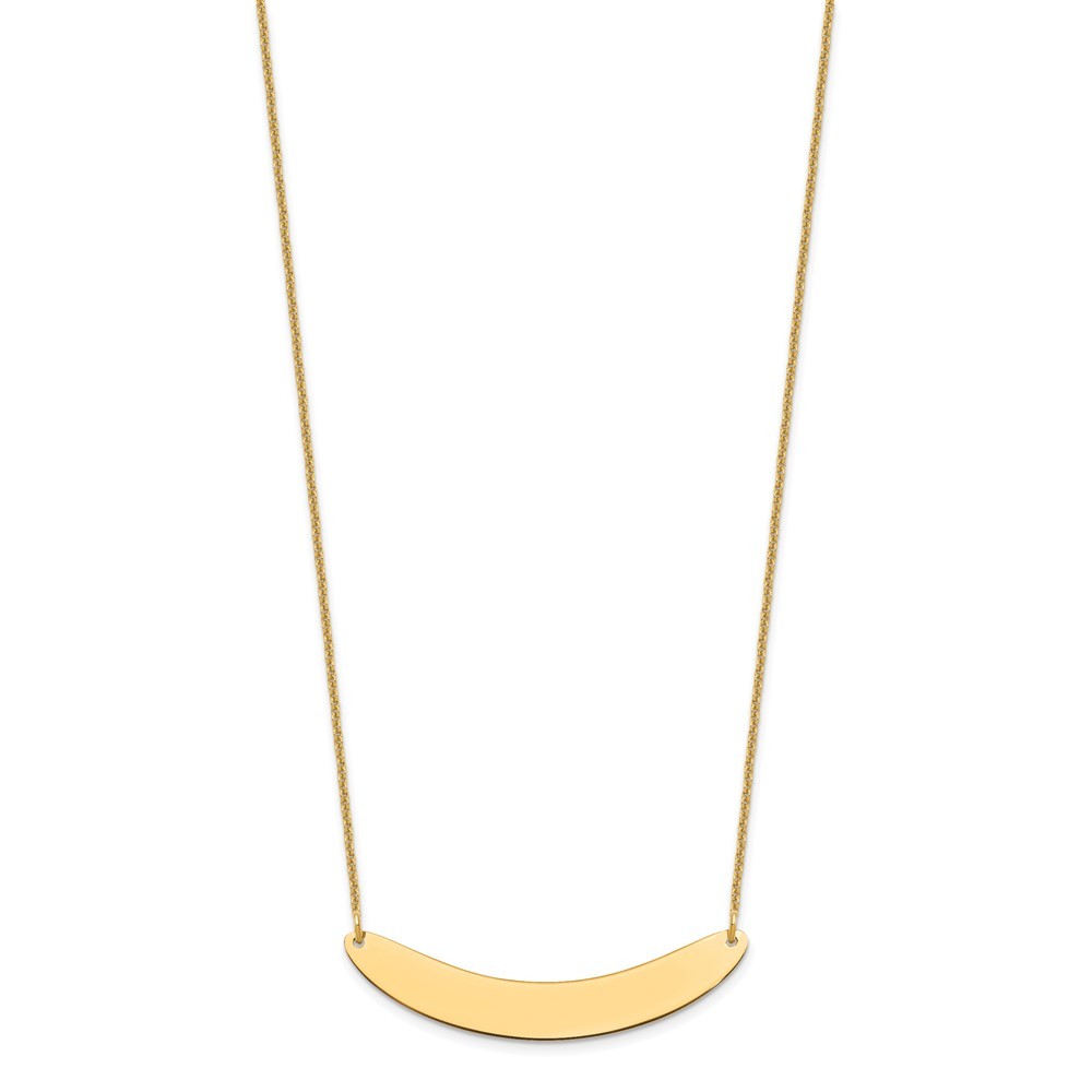 10k Yellow Gold Medium Curved Blank Bar Necklace