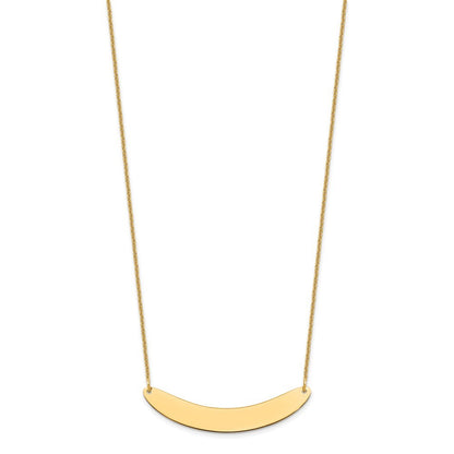 10k Yellow Gold Medium Curved Blank Bar Necklace