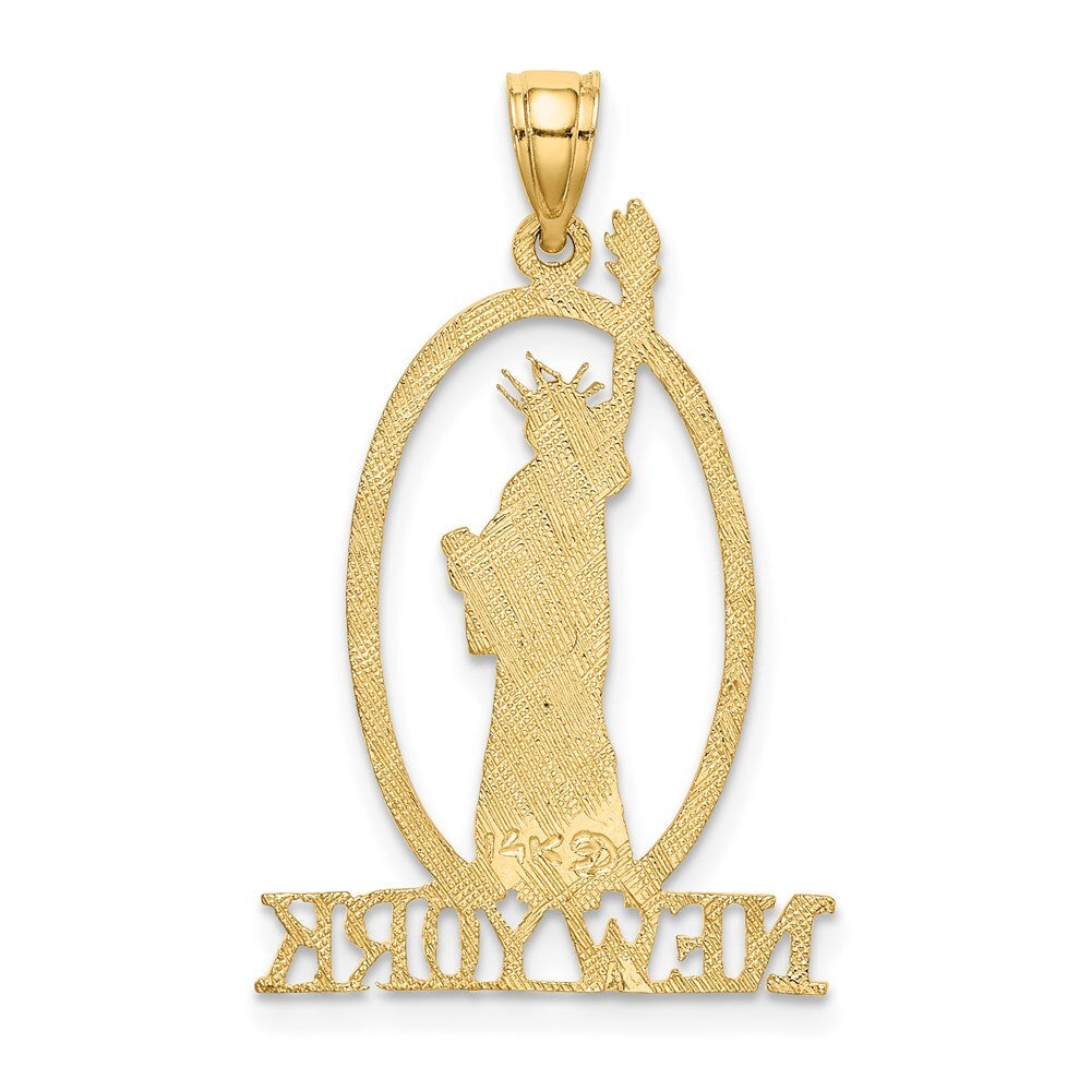 14k Yellow Gold Cut-out NEW YORK Statue of Liberty Charm