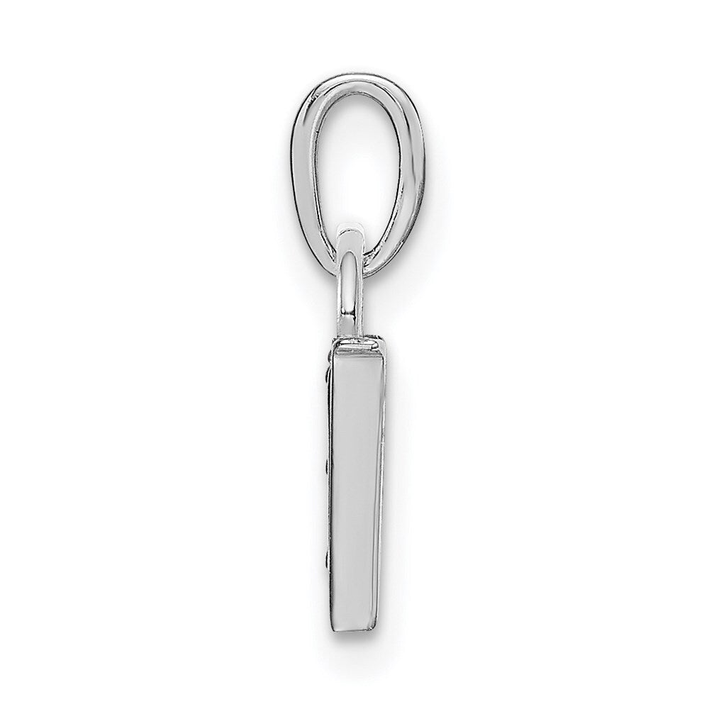 14k White Gold Rhodium-plated Diamond Letter W Initial Pendant for Women
