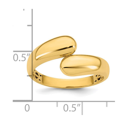 14K Yellow Gold Polished Bypass Ring Size 7